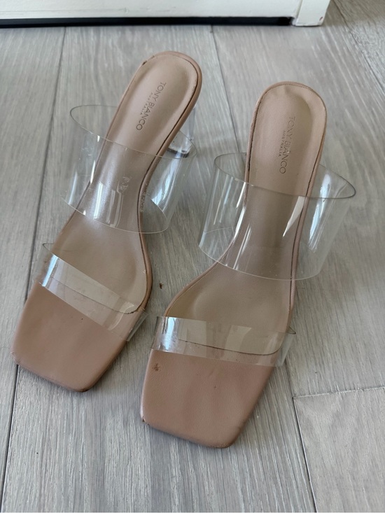 Tony Bianco Shoes - Tony Bianco Nude Clear Double-Strap heels